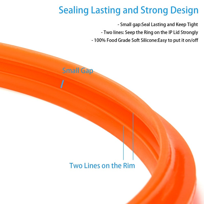 STYDDI 4 Pack 6qt Silicone Sealing Ring for Instant Pot, Replacement Seal Gasket for Instant Pot 6 Quart Model, Fits Duo 6, Lux 6, Duo Plus 6, Ultra 6, Nova 6 - Image 5